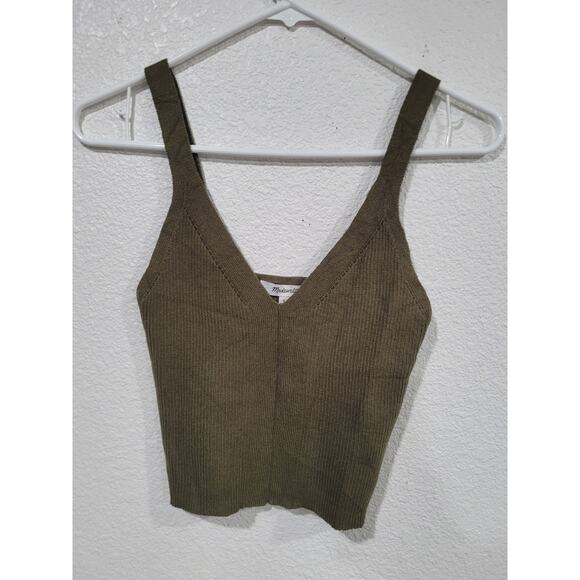 Madewell Tops - Madewell Green Ribbed Crop‎ Sweater Tank Top Size Small #16